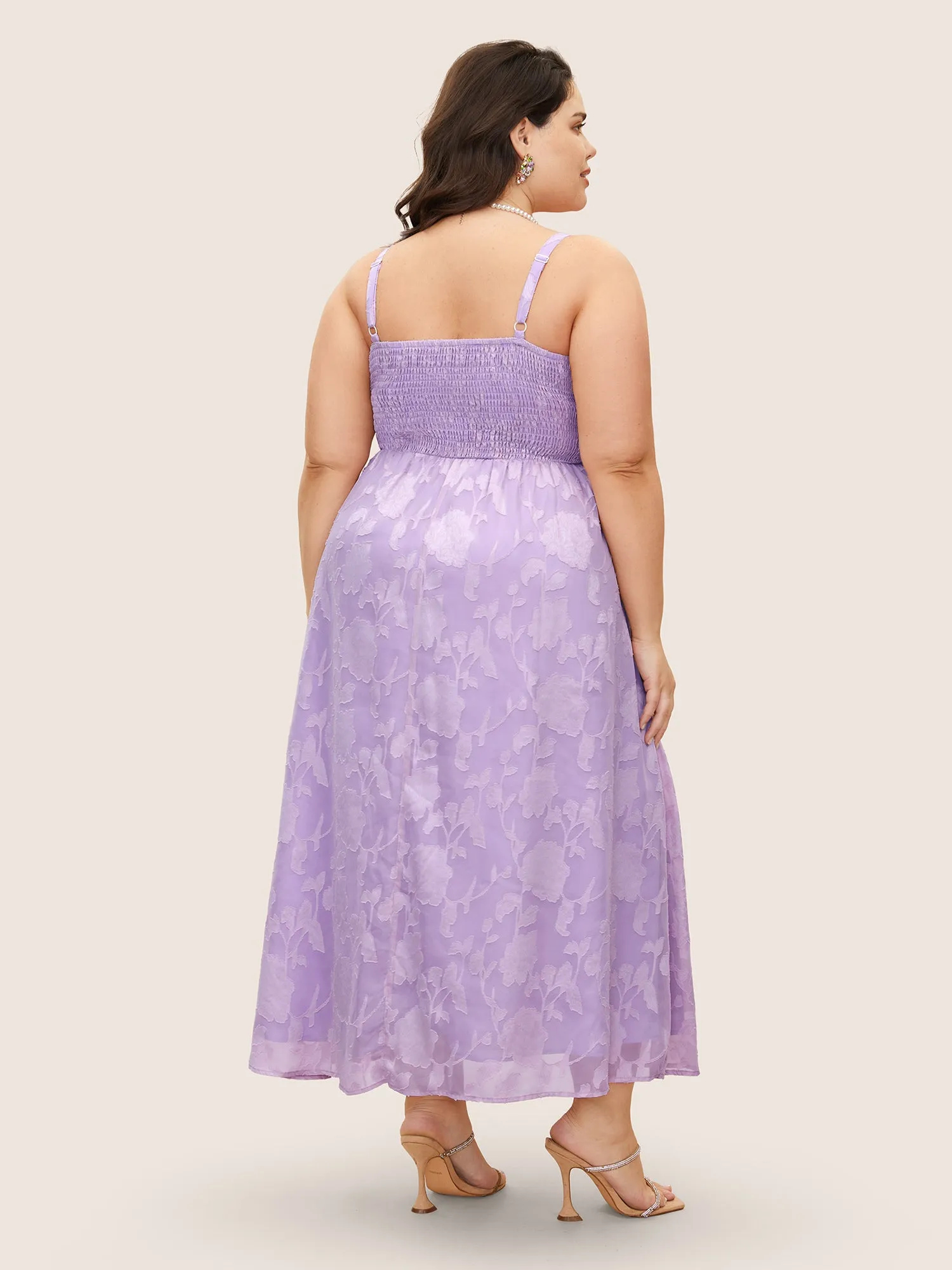 Textured Shirred Split Front Cami Dress sold by Bloomchic product image thumbnail 3