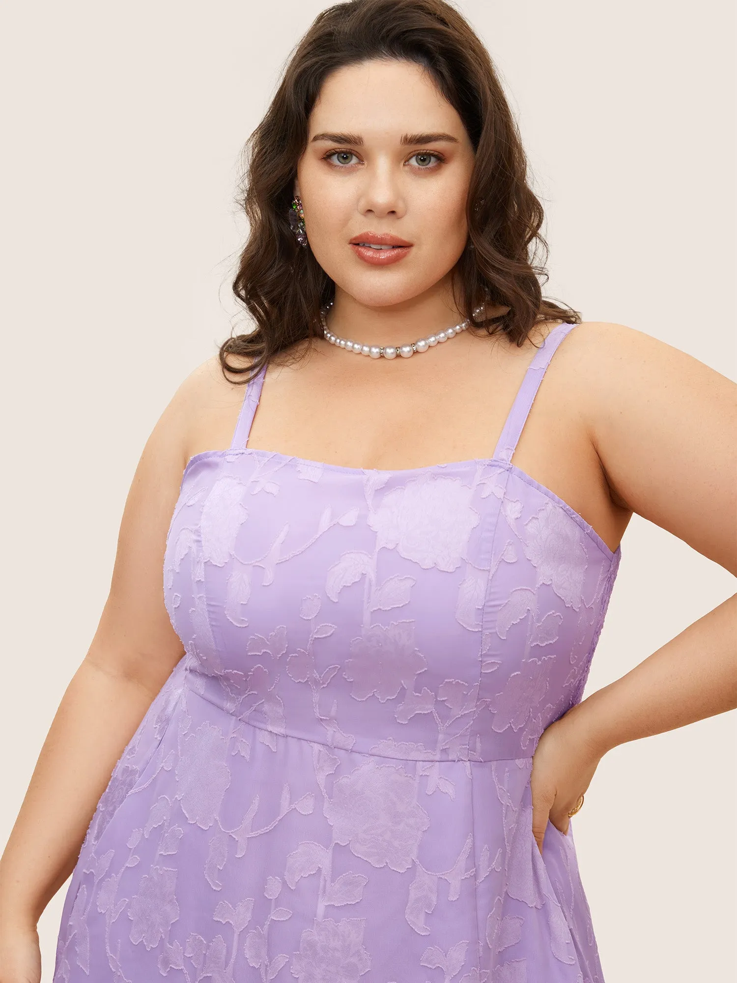 Textured Shirred Split Front Cami Dress sold by Bloomchic product image thumbnail 4