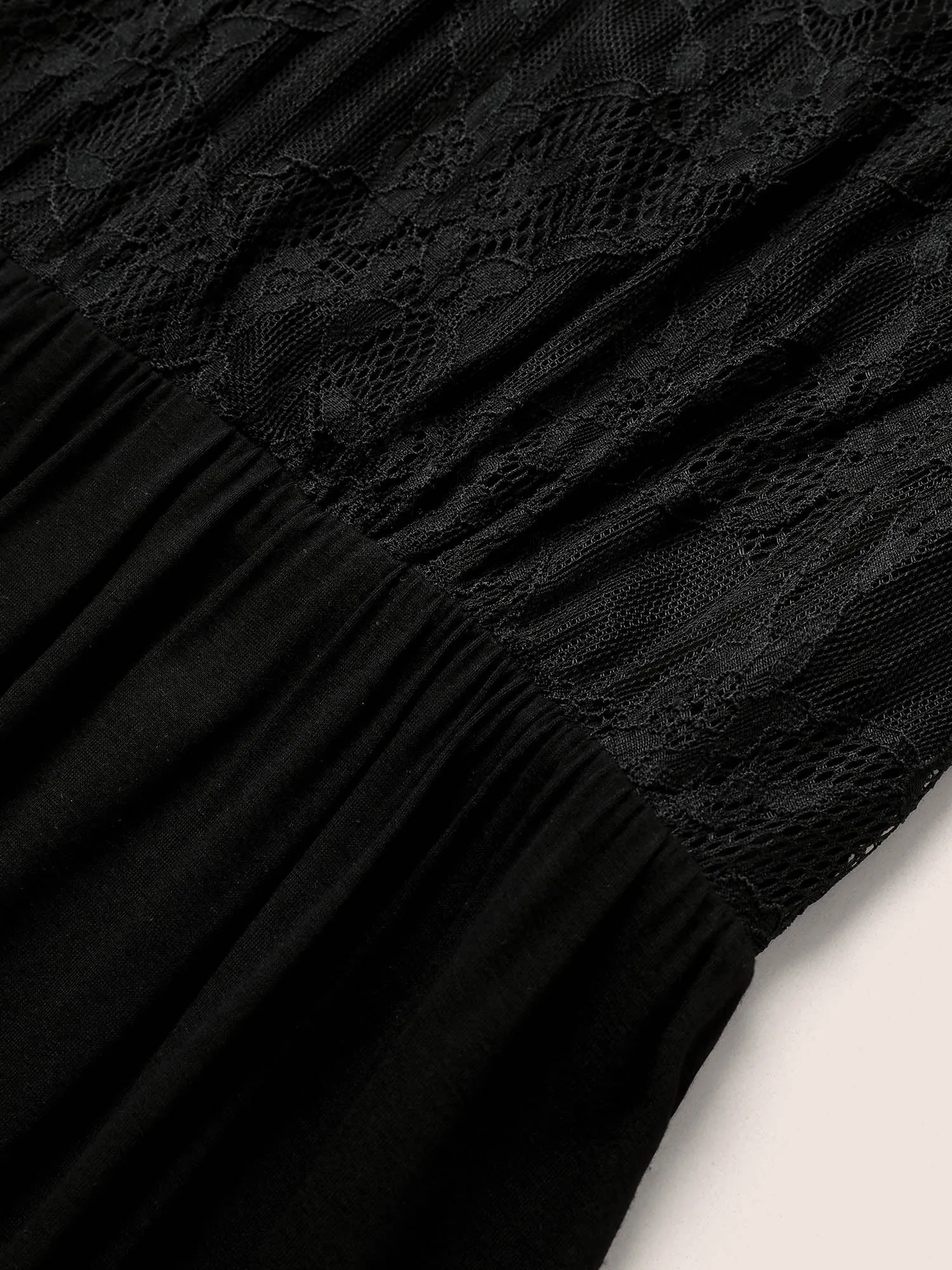 Crochet Lace Mesh Ruffle Sleeve Sleep Dress sold by Bloomchic product image thumbnail 5