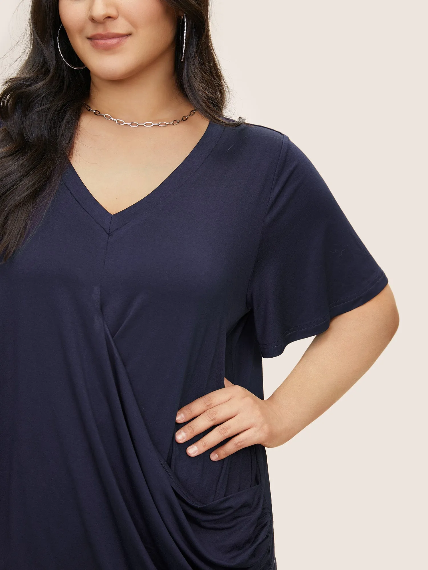 Supersoft Essentials Solid Wrap Hem T-shirt sold by Bloomchic product image thumbnail 4