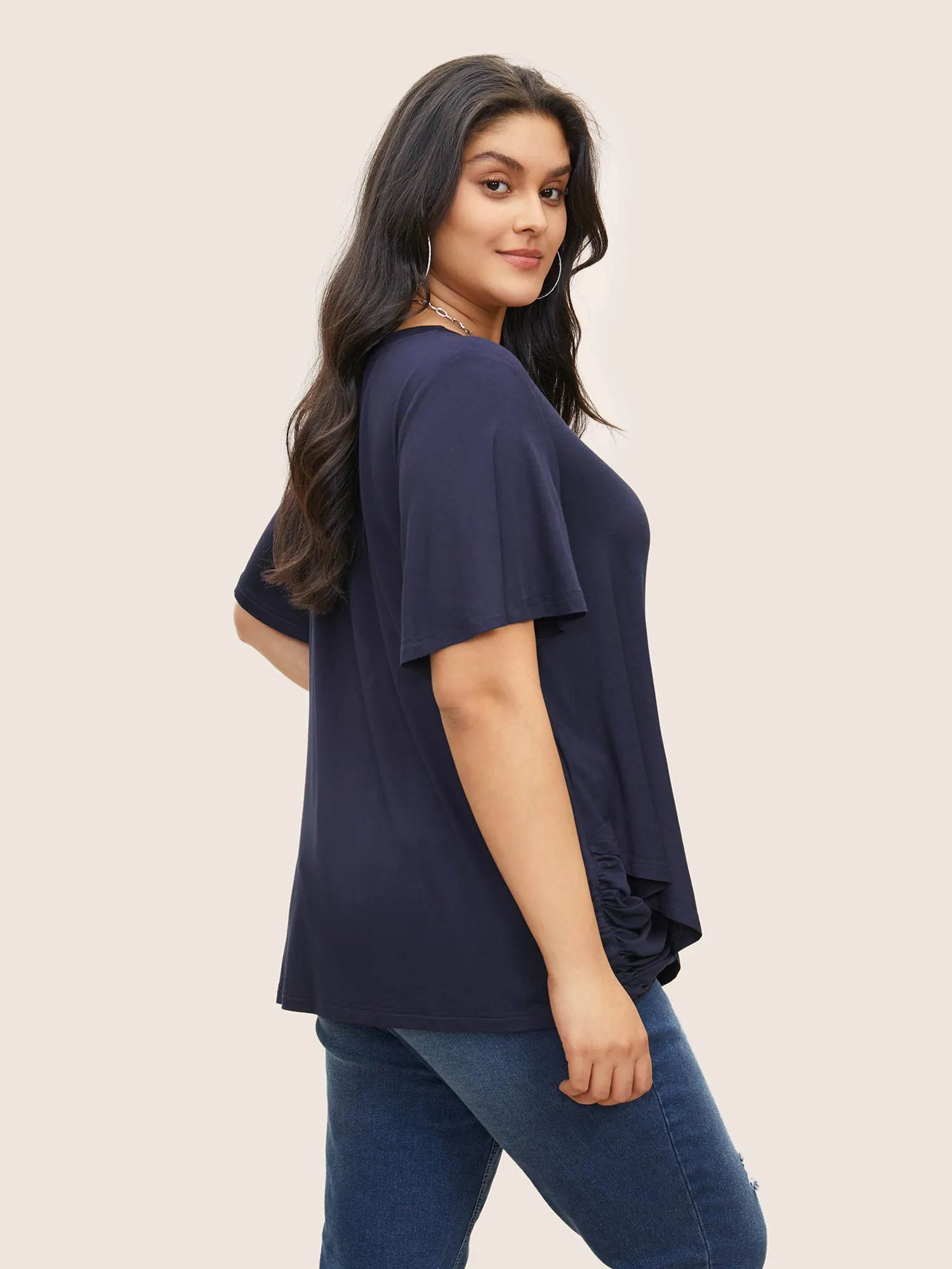 Supersoft Essentials Solid Wrap Hem T-shirt sold by Bloomchic product image thumbnail 2