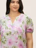 Chiffon Floral Mesh Puff Sleeve Blouse sold by Bloomchic