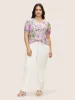 Chiffon Floral Mesh Puff Sleeve Blouse sold by Bloomchic