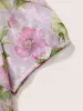 Chiffon Floral Mesh Puff Sleeve Blouse sold by Bloomchic
