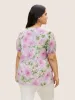 Chiffon Floral Mesh Puff Sleeve Blouse sold by Bloomchic