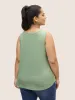 Solid Patchwork Shirred Arc Hem Tank Top sold by Bloomchic