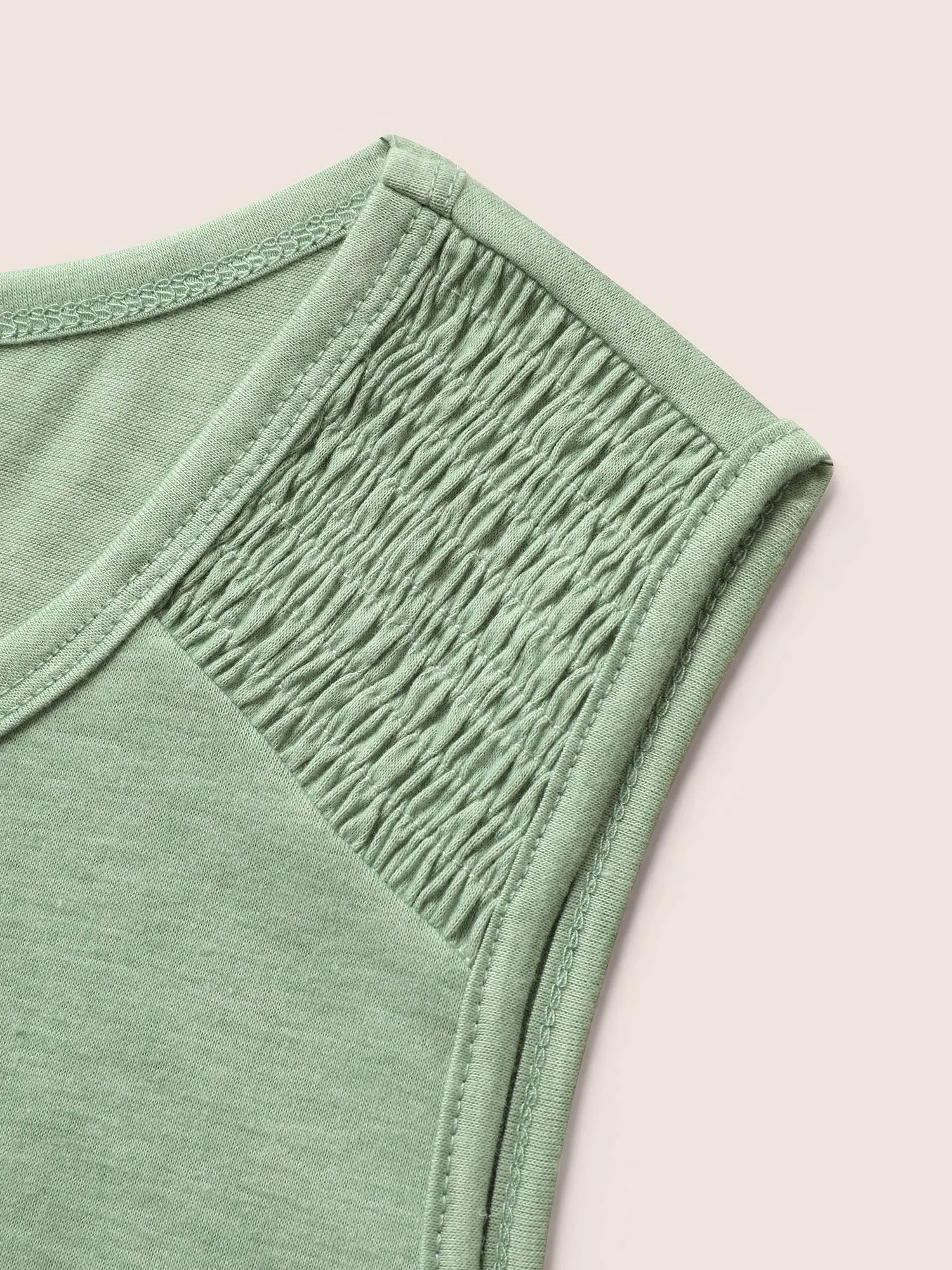 Solid Patchwork Shirred Arc Hem Tank Top sold by Bloomchic product image thumbnail 5