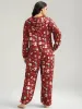 Christmas Graphic Hooded Pocket Sleep Jumpsuit sold by Bloomchic