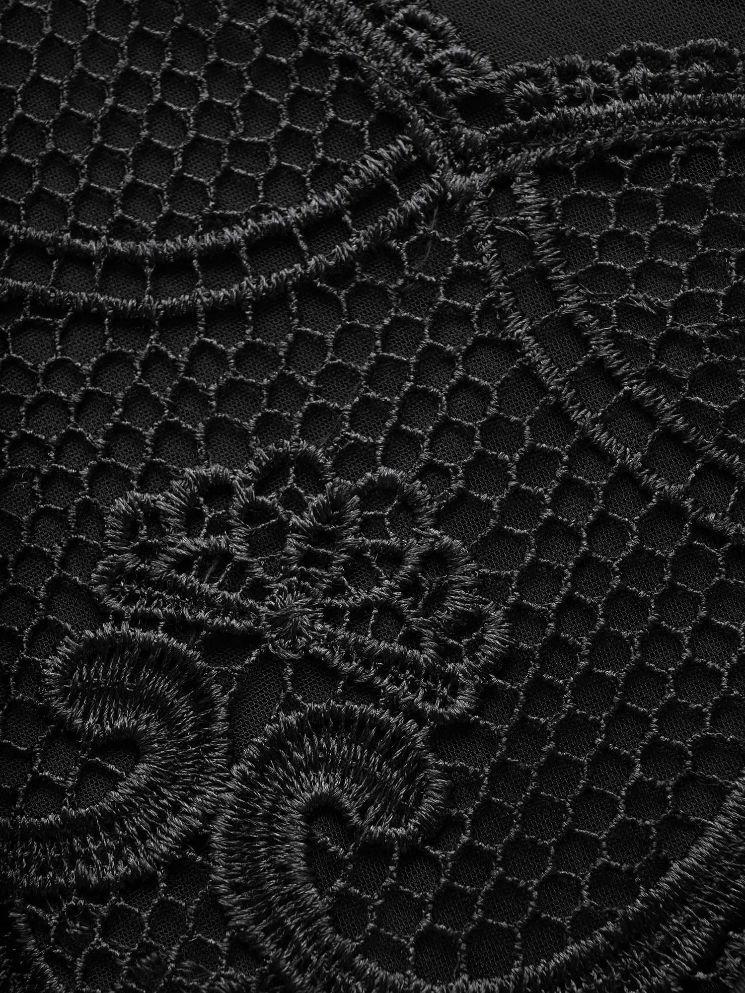 Plain Crochet Lace Mesh Sleeveless Dress sold by Bloomchic product image thumbnail 5