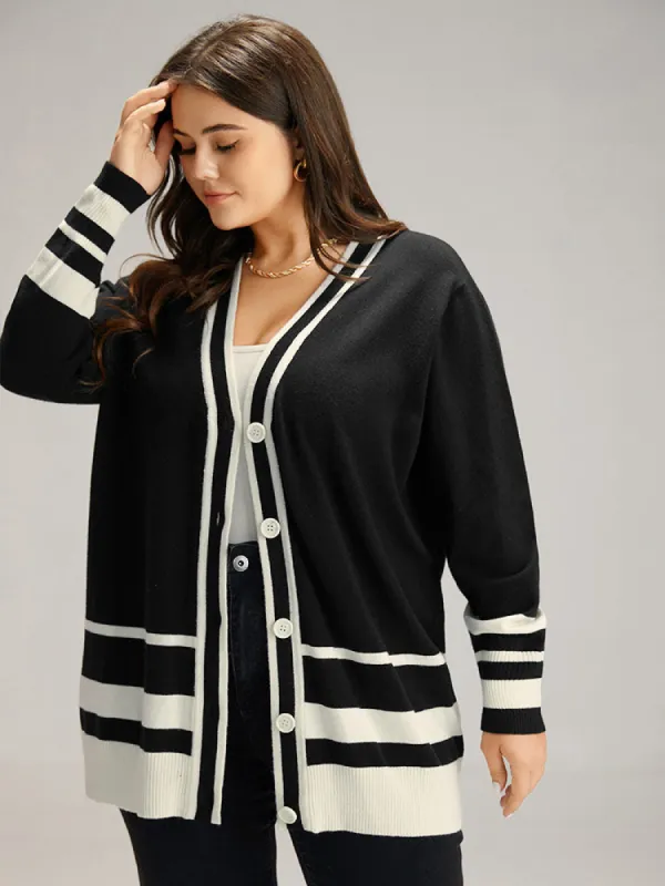 Supersoft Essentials Anti-Pilling Contrast Button Up Cardigan sold by Bloomchic