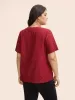 Solid V Neck Jacquard Knit T-shirt sold by Bloomchic