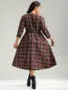 Plaid Elastic Waist Shirred Pocket Dress sold by Bloomchic