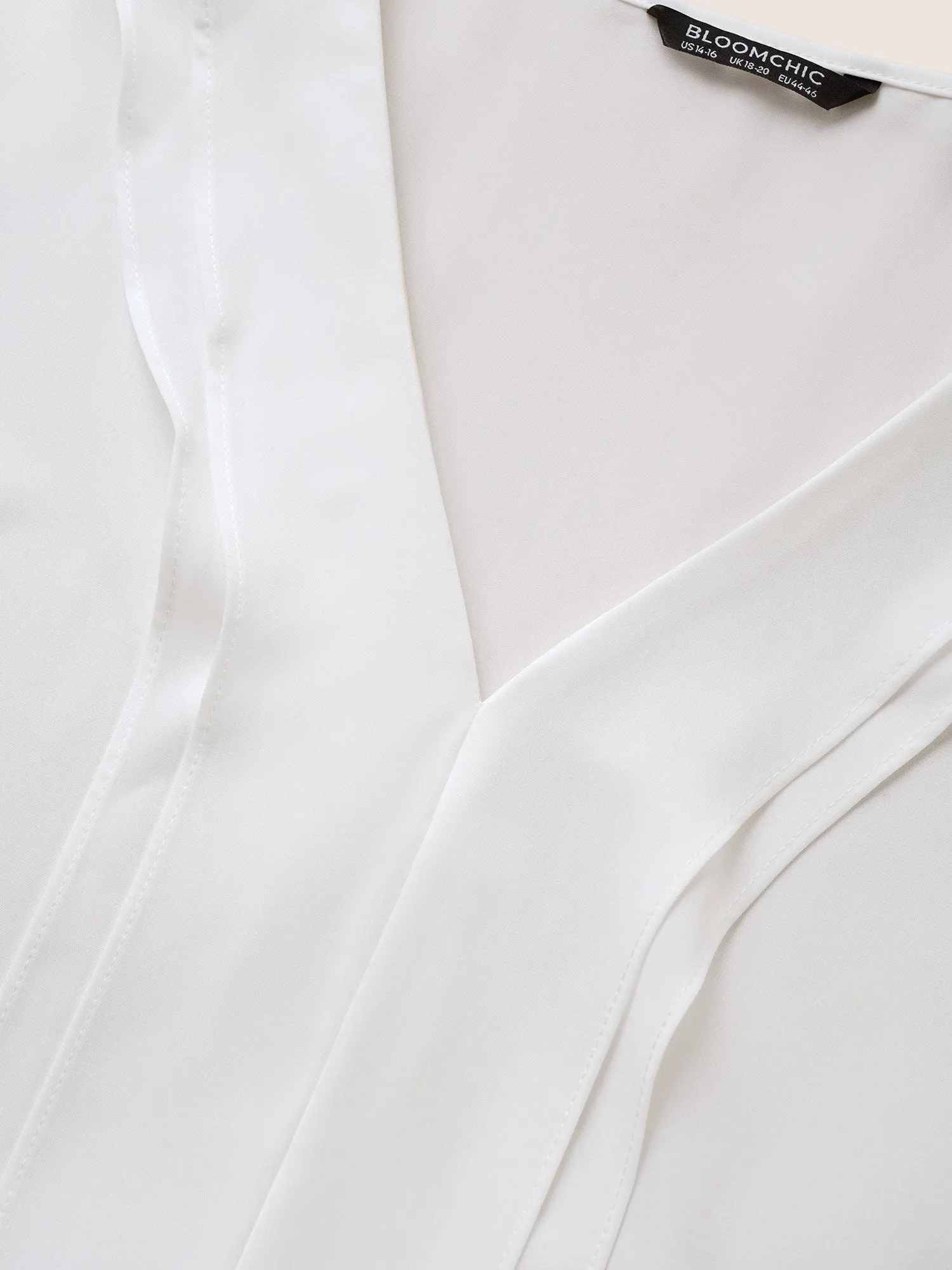 V Neck Plain Ruffles Pleated Blouse sold by Bloomchic product image thumbnail 5