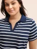 Polo Neck Striped Contrast T-shirt sold by Bloomchic