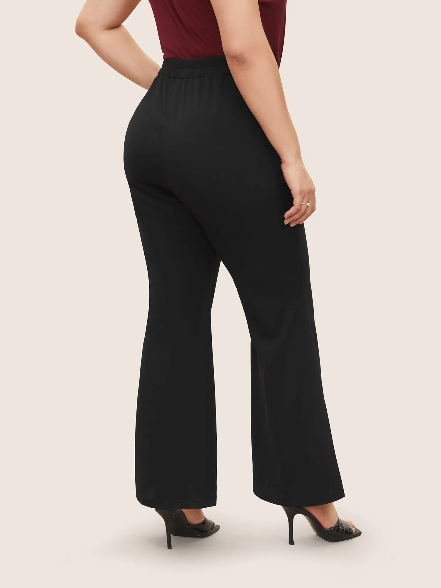 Plain Split Hem Flare Leg Pants sold by Bloomchic product image thumbnail 2