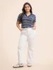 Polo Neck Striped Contrast T-shirt sold by Bloomchic