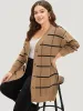 Plaid Striped Button Through Cardigan sold by Bloomchic