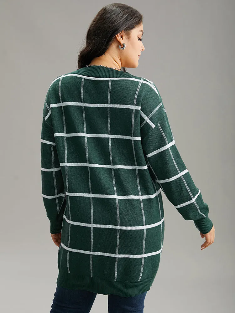 Plaid Striped Button Through Cardigan sold by Bloomchic product image thumbnail 2