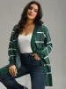 Plaid Striped Button Through Cardigan sold by Bloomchic