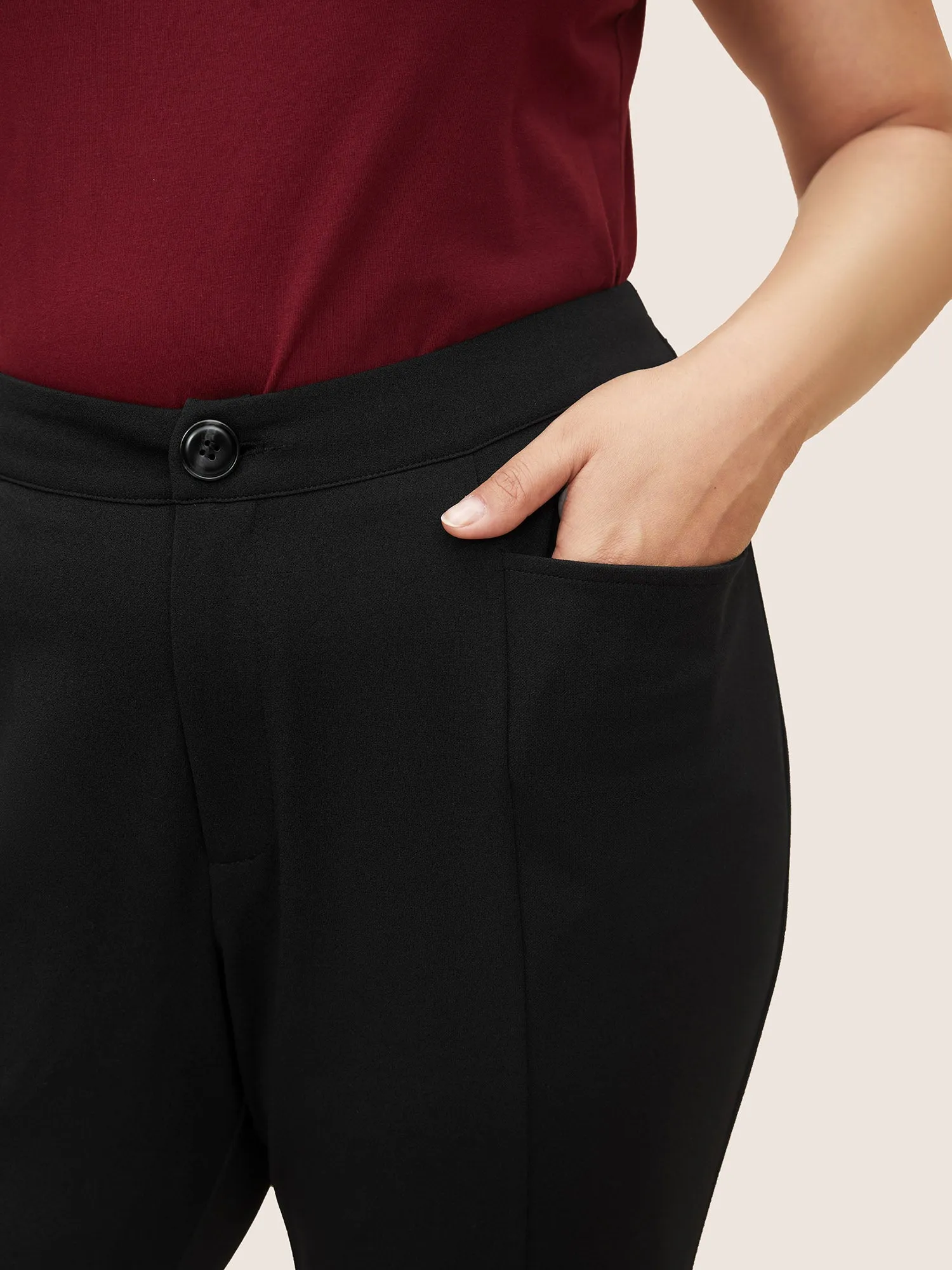 Plain Split Hem Flare Leg Pants sold by Bloomchic product image thumbnail 4