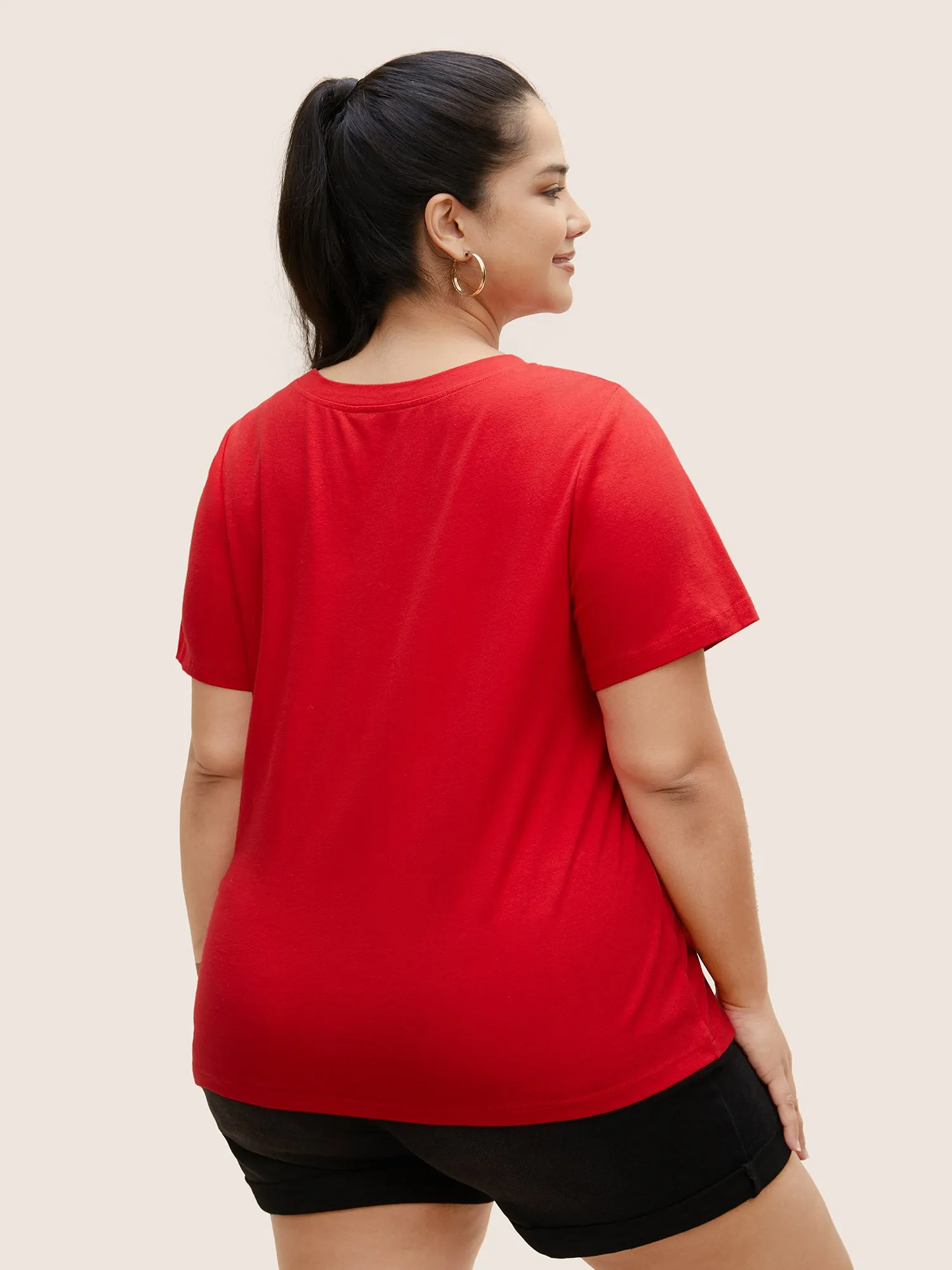 Crew Neck Strawberry Print T-shirt sold by Bloomchic product image thumbnail 3