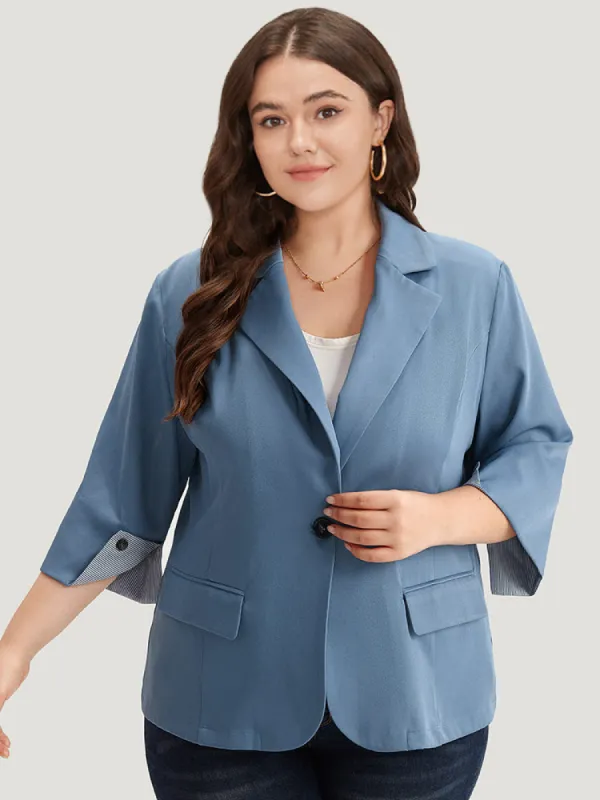 Suit Collar Button Up Pocket Blazer sold by Bloomchic