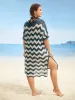 Geometric Slit Hem Cut Out Swim Cover Up sold by Bloomchic