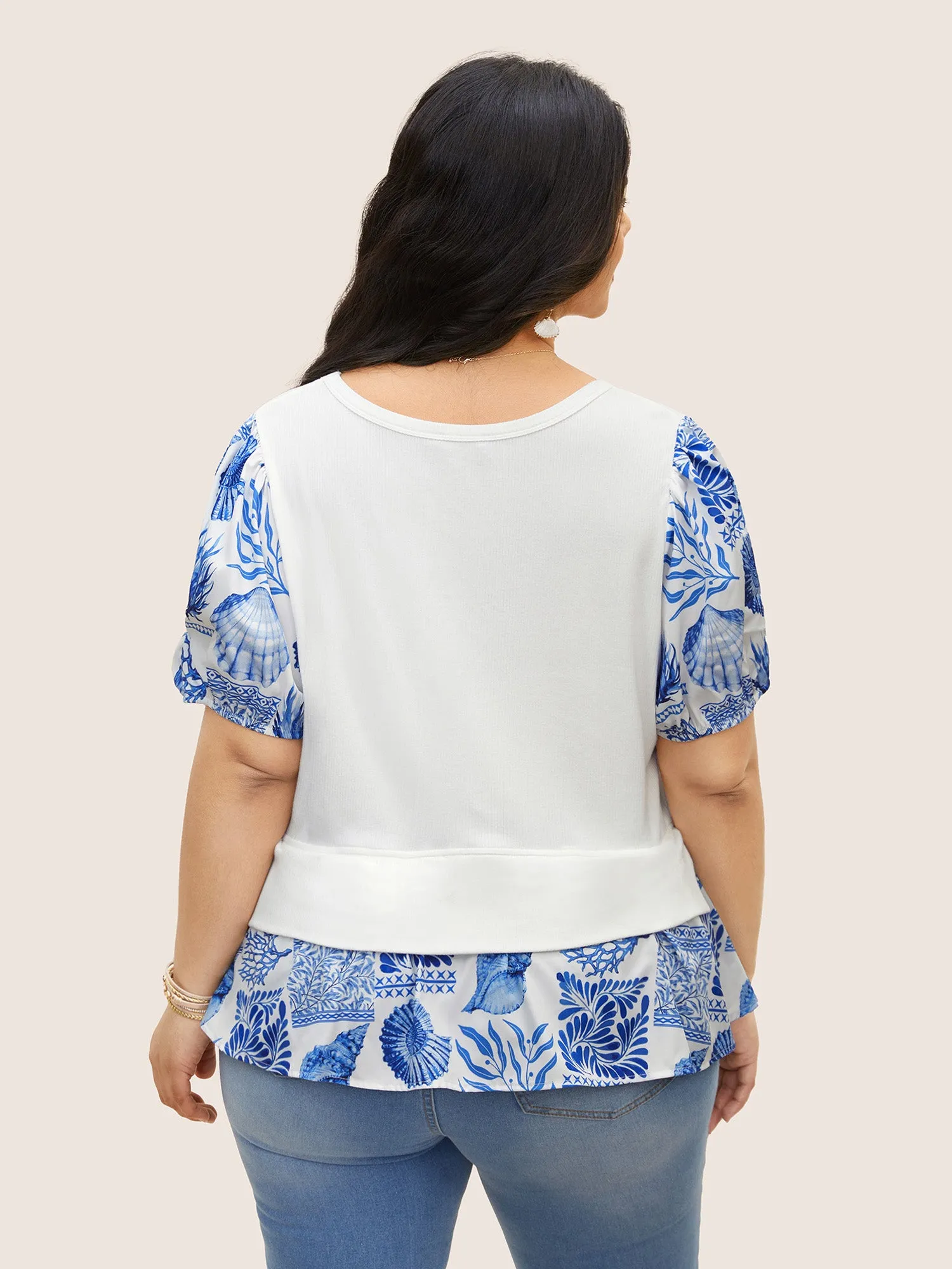 Marine Elements Patchwork Split Side T-shirt sold by Bloomchic product image thumbnail 2