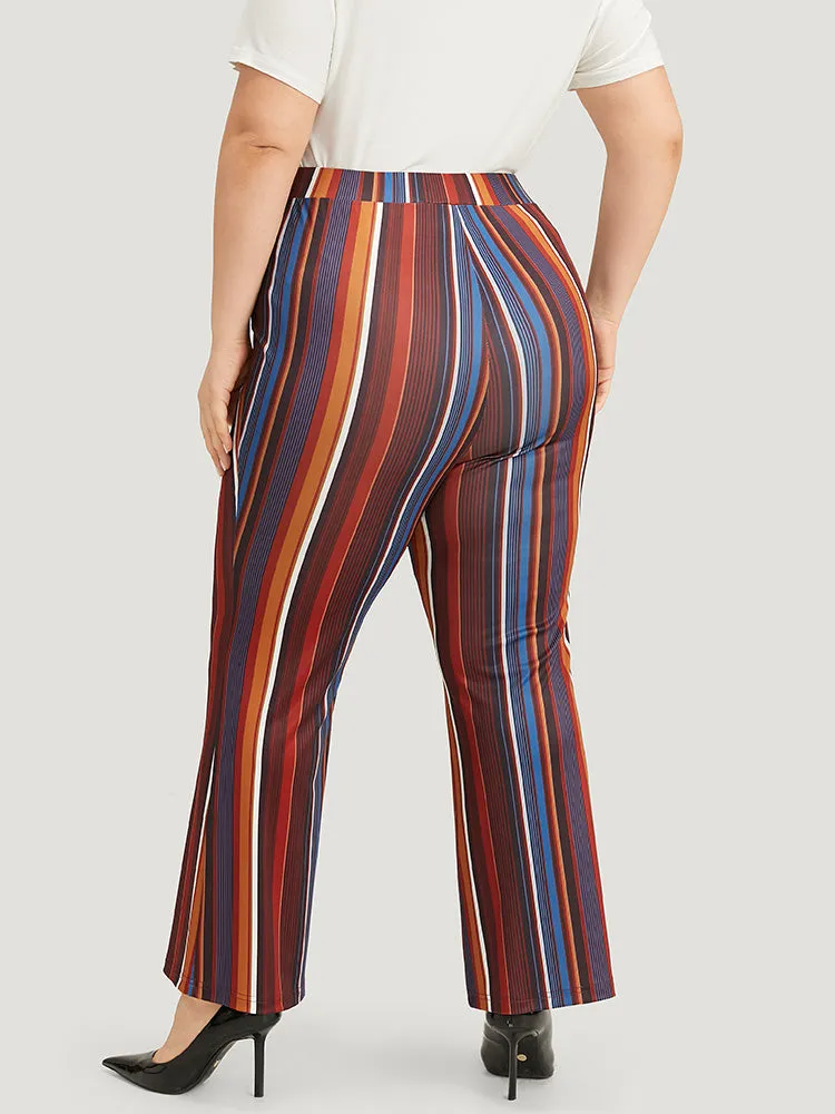 Halloween Rainbow Striped Flare Leg Very Stretchy Pants sold by Bloomchic product image thumbnail 3