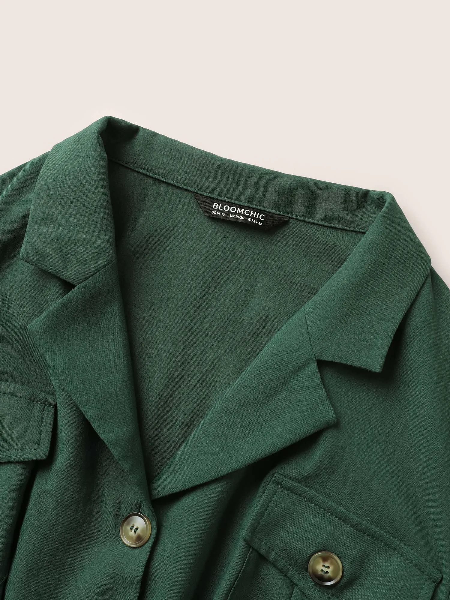 Plain Suit Collar Belted Flap Detail Dress sold by Bloomchic product image thumbnail 5