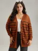 Striped Button Down Patched Pocket Cardigan sold by Bloomchic