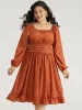 Polka Dot Ruched Square Neck Dress sold by Bloomchic