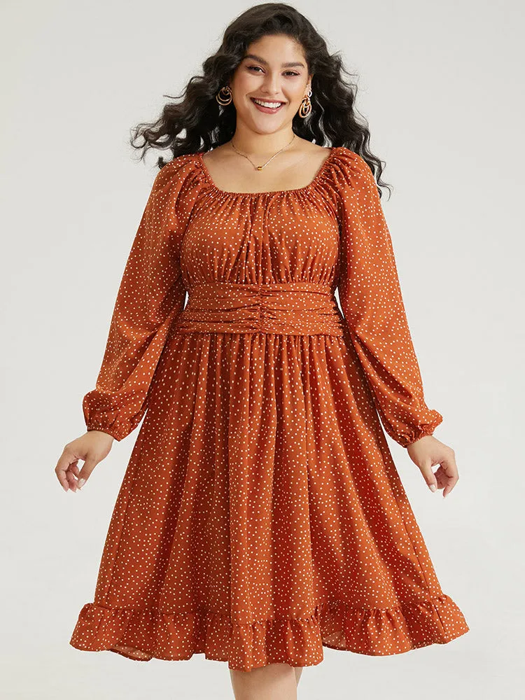 Polka Dot Ruched Square Neck Dress sold by Bloomchic product image thumbnail 2