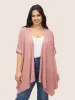Plain Synthetic Texture Tab Sleeve Kimono sold by Bloomchic