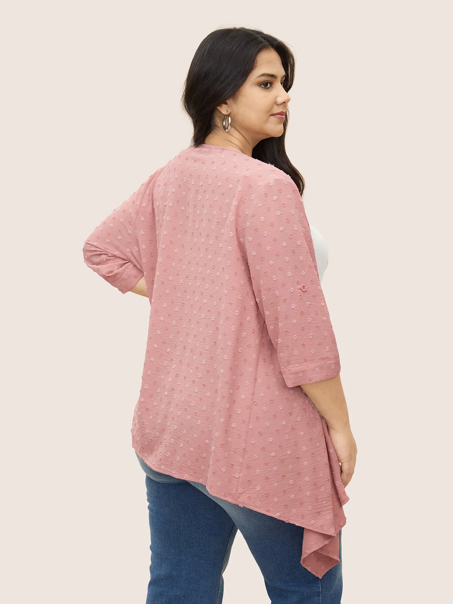 Plain Synthetic Texture Tab Sleeve Kimono sold by Bloomchic product image thumbnail 5