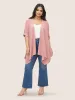 Plain Synthetic Texture Tab Sleeve Kimono sold by Bloomchic