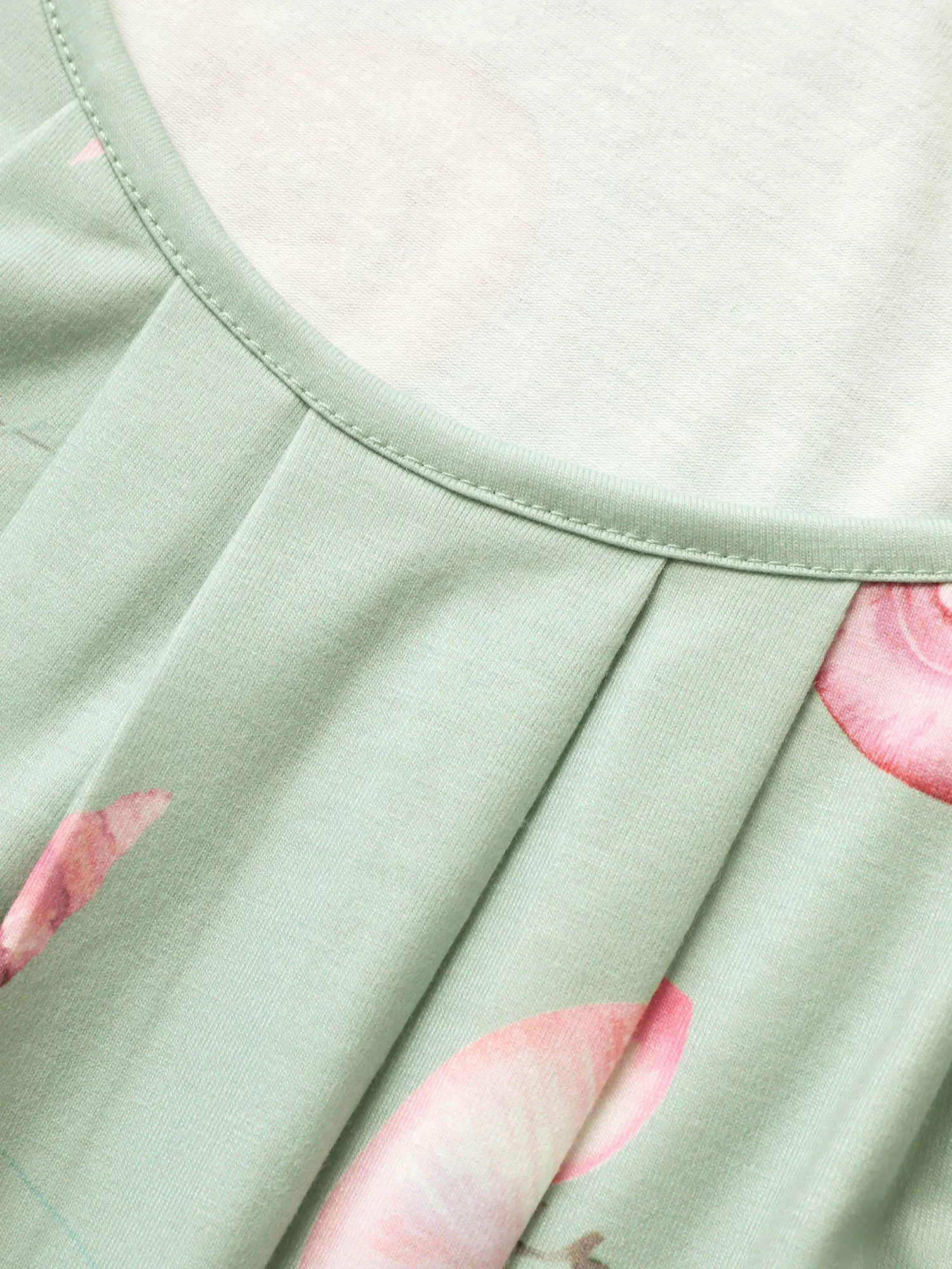 Floral & Marine Print Pleated Sleep Dress sold by Bloomchic product image thumbnail 5