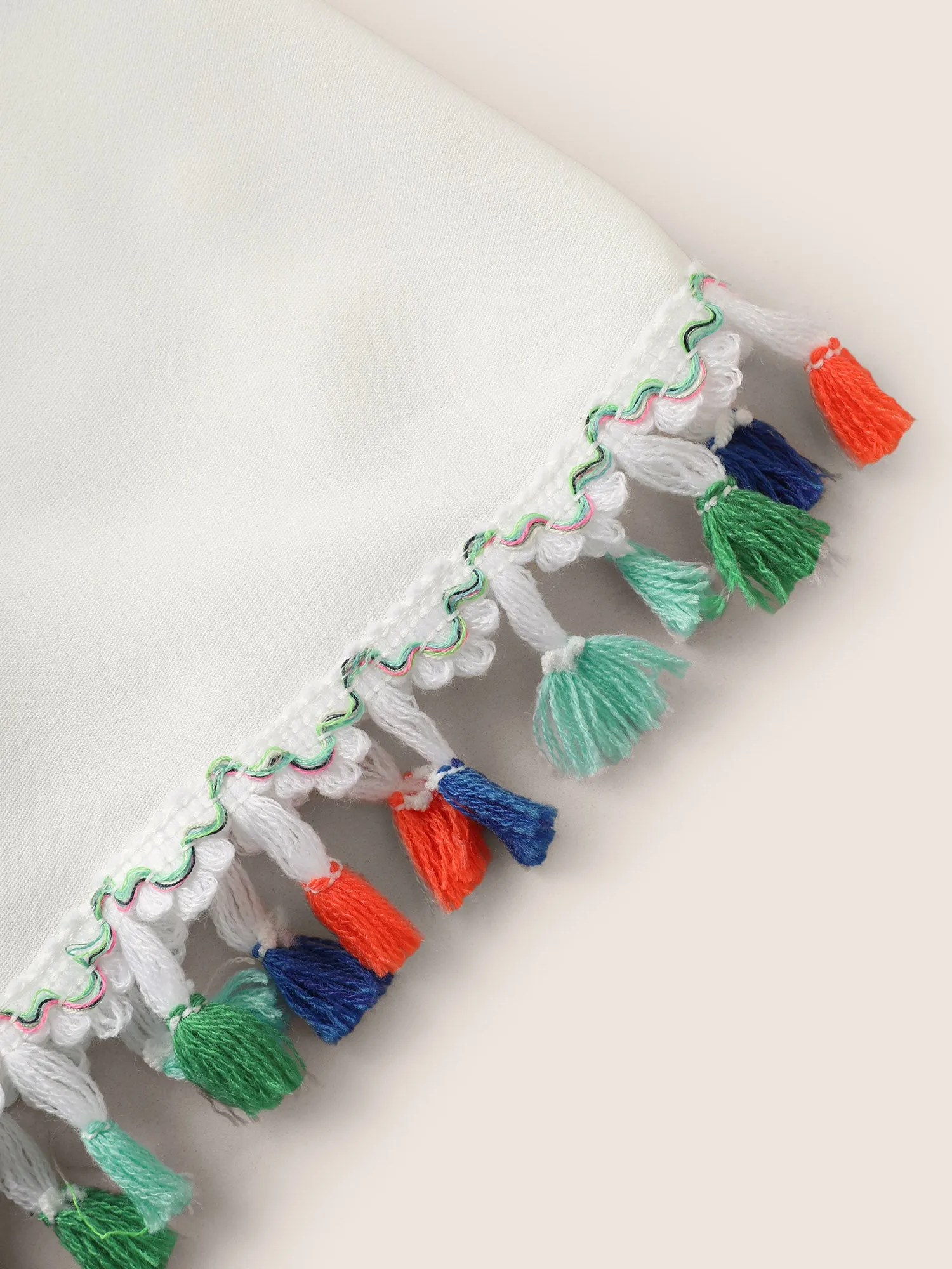 Lace Collar Woven Ribbon Colored Tassel Trim Belted Dress sold by Bloomchic product image thumbnail 5