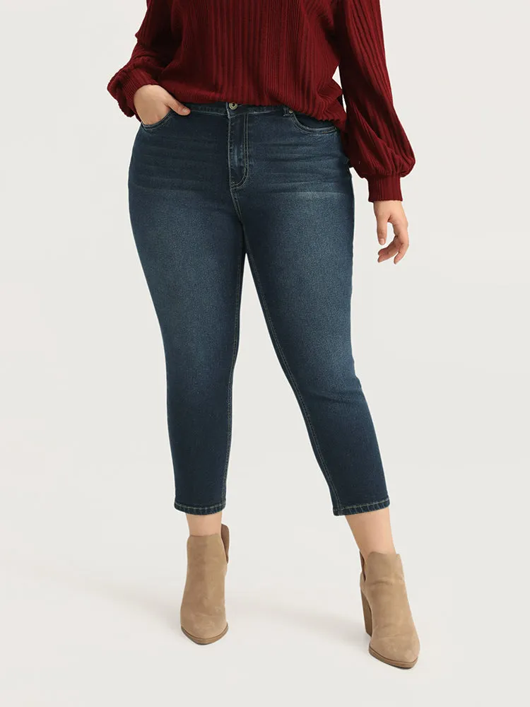 Solid Pocket Dark Wash Very Stretchy Jeans sold by Bloomchic