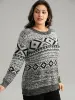 Bandana Print Heather Loose Pullover sold by Bloomchic