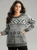 Bandana Print Heather Loose Pullover sold by Bloomchic