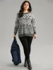 Bandana Print Heather Loose Pullover sold by Bloomchic