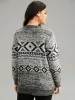 Bandana Print Heather Loose Pullover sold by Bloomchic