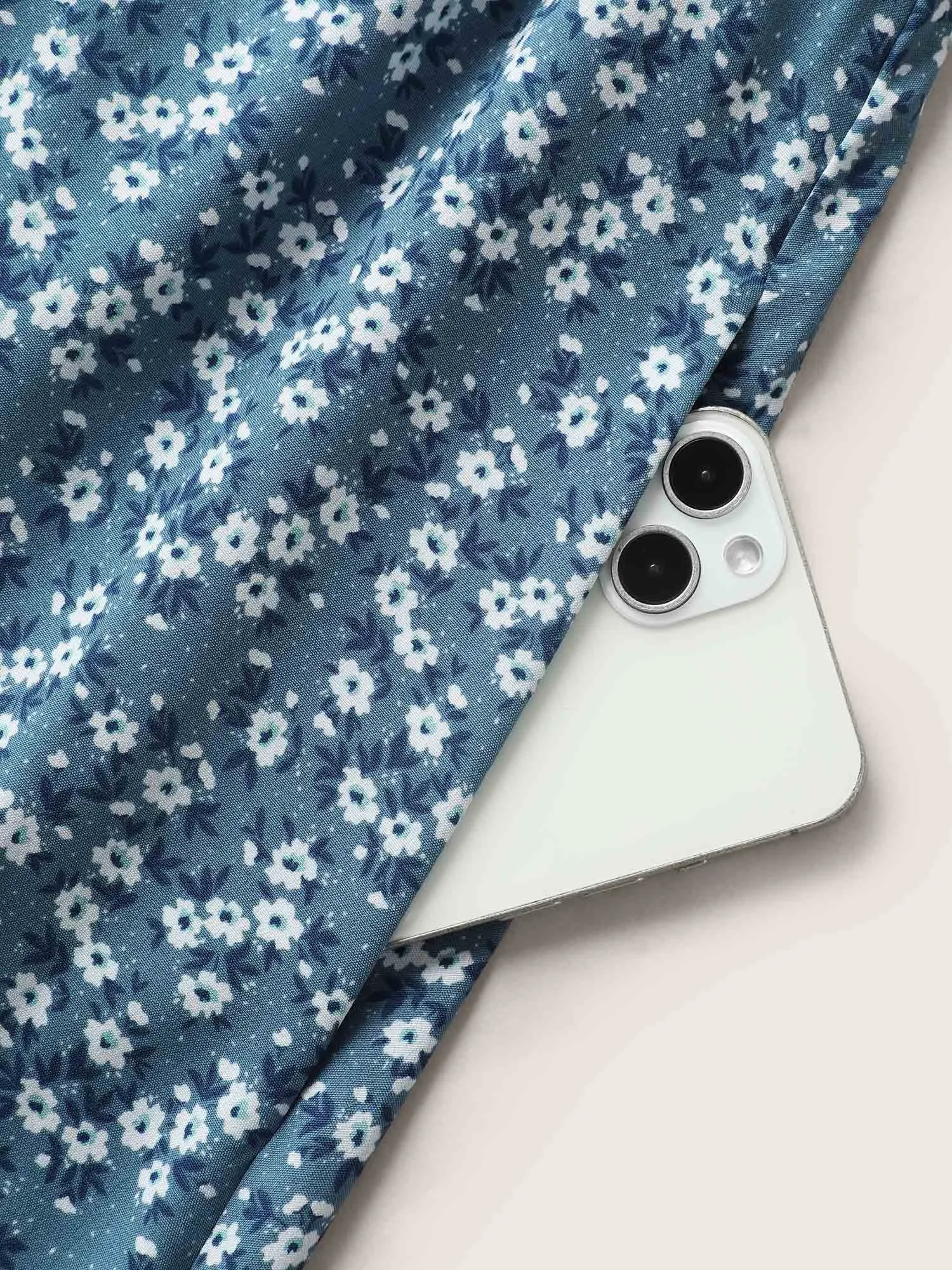 Ditsy Floral Square Neck Ruffles Shirred Midi Dress sold by Bloomchic product image thumbnail 5