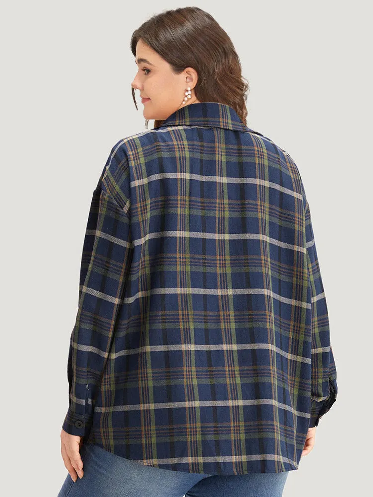 Plaid Lapel Collar Pocket Zipper Fly Coat sold by Bloomchic product image thumbnail 2