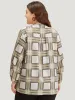 Plaid Shirred Notched Button Up Blouse sold by Bloomchic