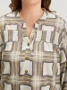 Plaid Shirred Notched Button Up Blouse sold by Bloomchic