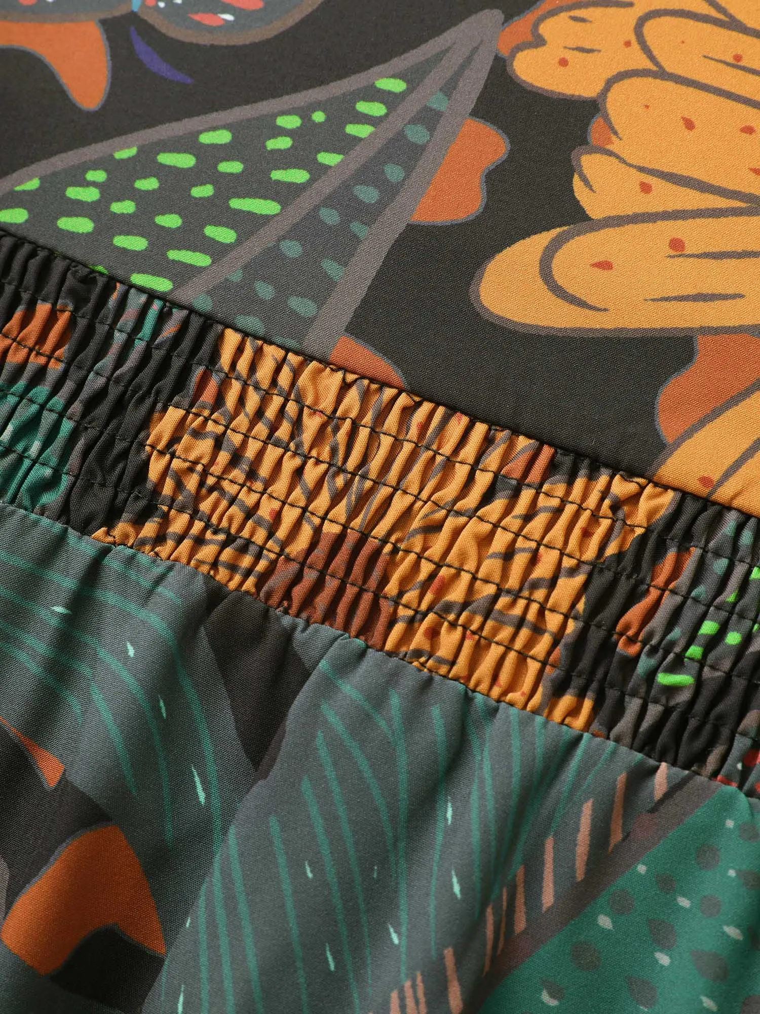 Floral Shirred Lantern Sleeve Midi Dress sold by Bloomchic product image thumbnail 5