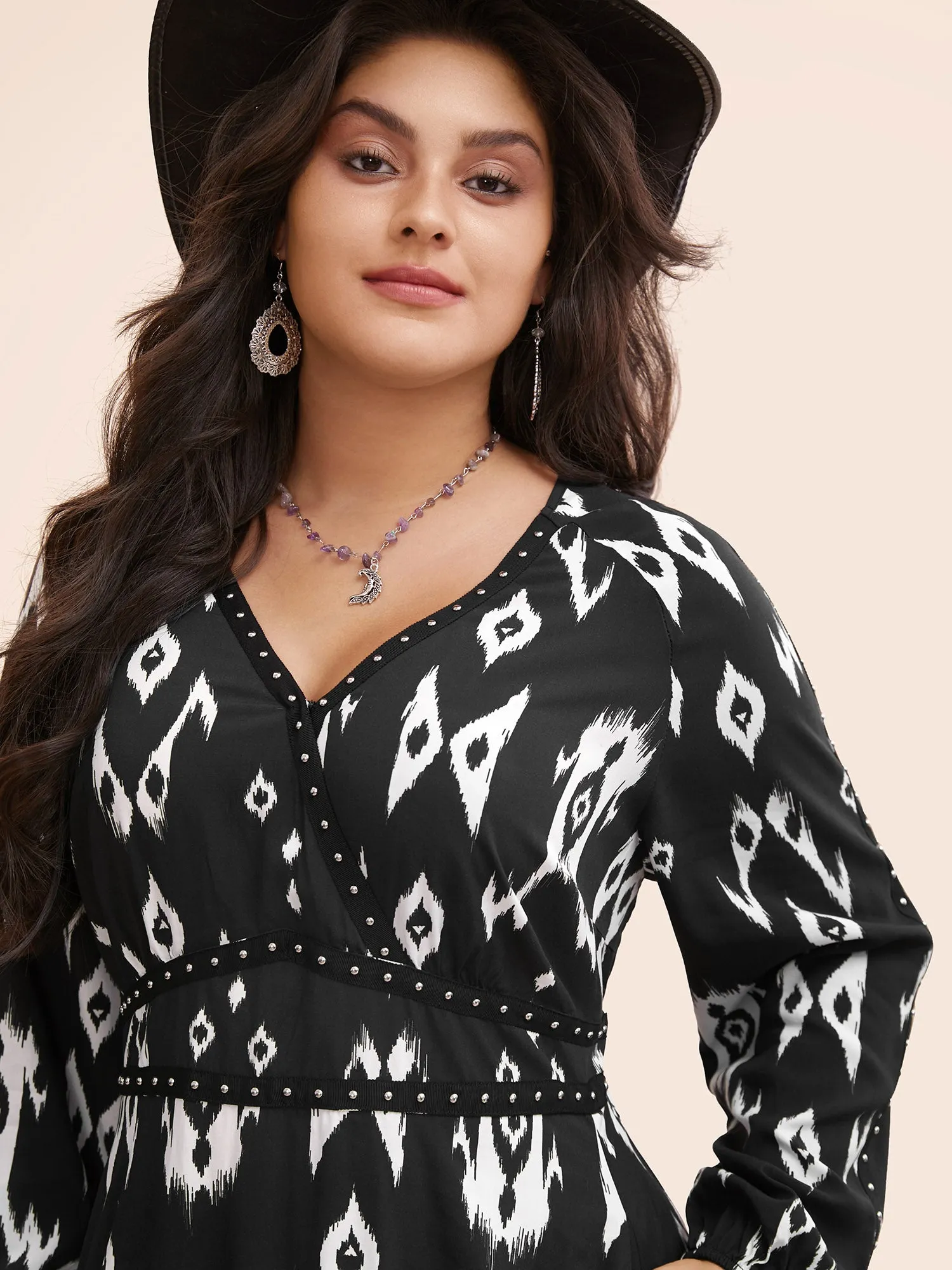 Abstract Studded Woven Maxi Dress sold by Bloomchic product image thumbnail 4