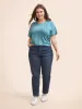 Crew Neck Solid Heather Pleated T-shirt sold by Bloomchic
